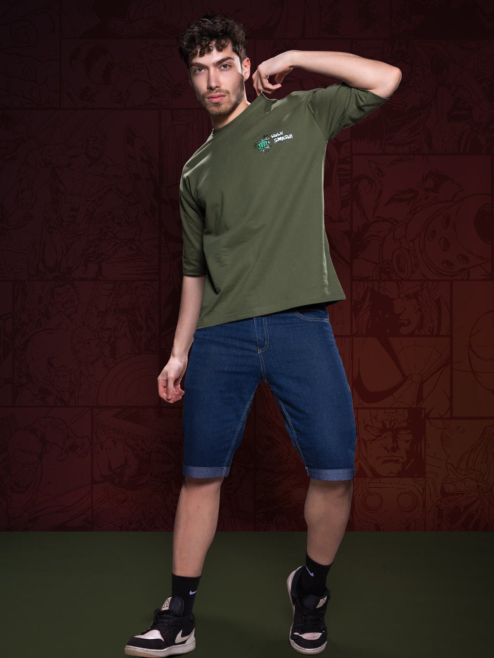 Man wearing green t-shirt and lower